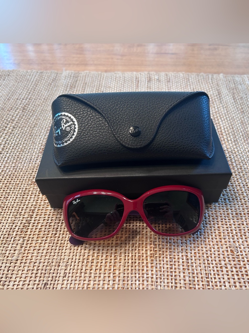 Ray-Ban JackieOhh Sunglasses w/GlossyRed/Violet 2ToneFrame w/Brown Gradient Lens - Picture 2 of 10